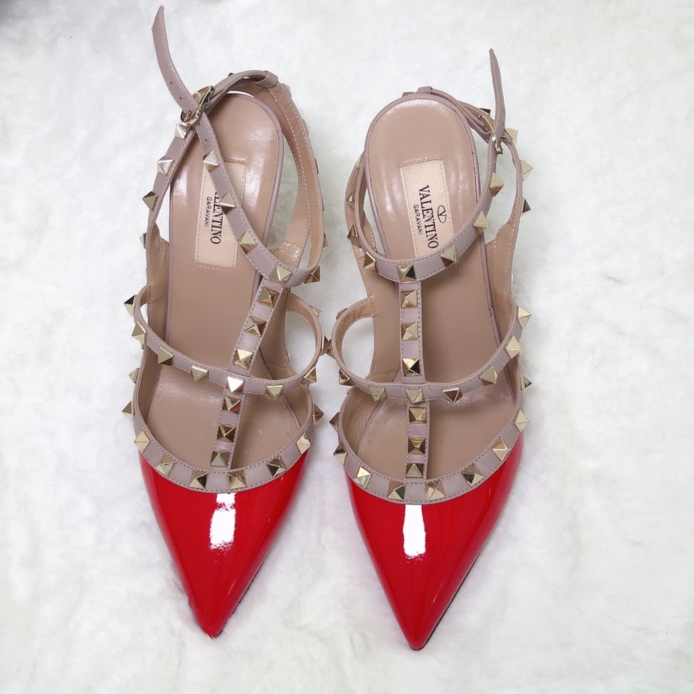 ❤️SOLD❤️Valentino rockstud Slingback pumps red 38